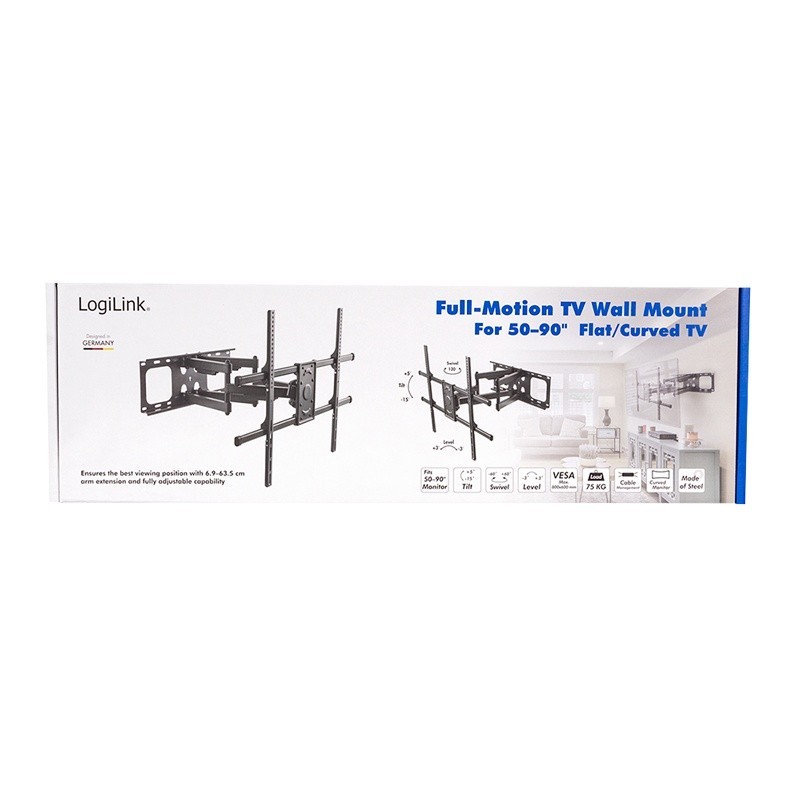 Uchwyt ścienny do TV, VESA, 50-90 cali, max. 75kg | PartsPC.pl