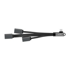 Hub USB 3.2, USB-C/M 90, do 3xUSB-A/F, 0.15m | PartsPC.pl