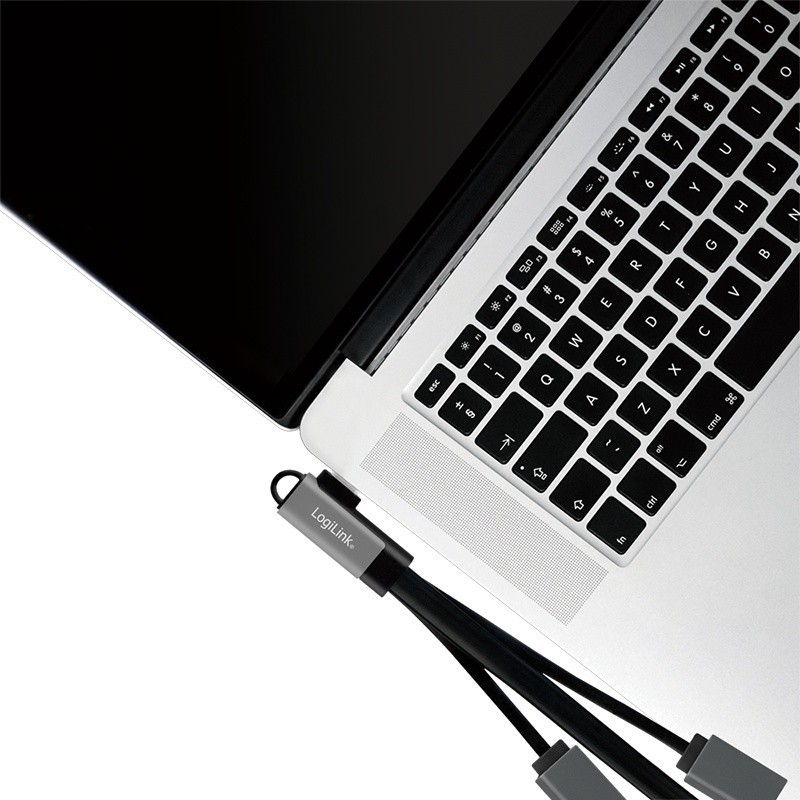 Hub USB 3.2, USB-C/M 90, do 3xUSB-A/F, 0.15m | PartsPC.pl