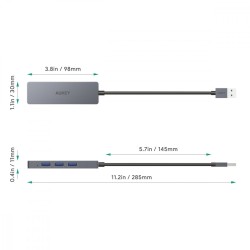 CB-H36 aluminiowy HUB USB-A | Ultra Slim | 4w1 | 4xUSB 3.0 |… | PartsPC.pl