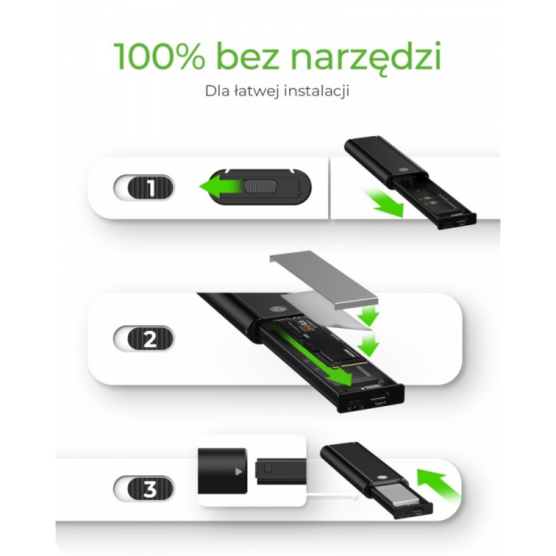 Obudowa dysku SSD IB-1807MT-C31 M.2 NVMe, USB 3.2(Gen2) Type… | PartsPC.pl