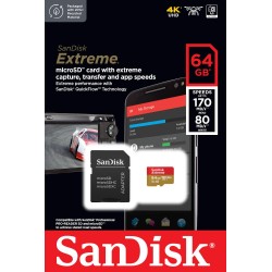 Karta pamięci Extreme microSDXC 64GB 170/80 MB/s A2 V30 U3 | PartsPC.pl