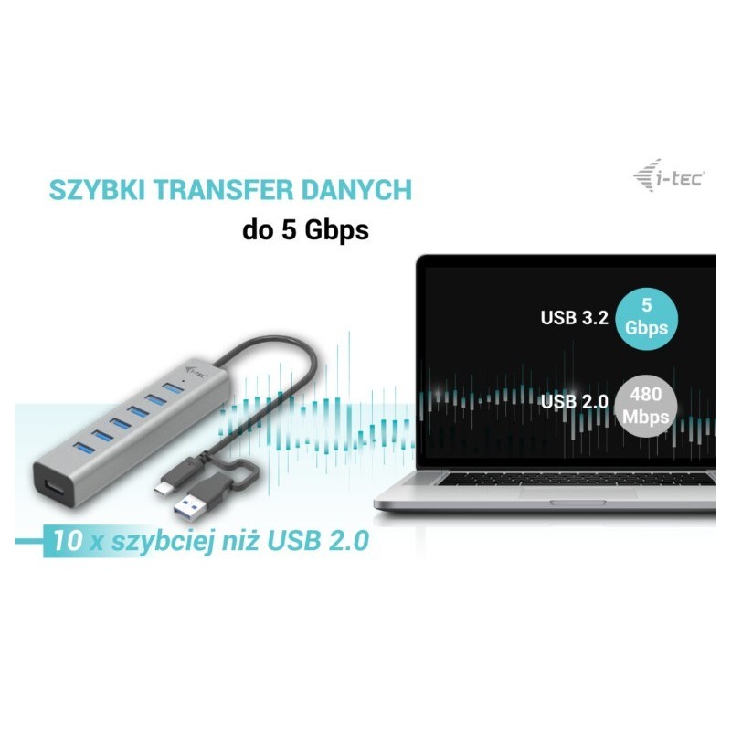 Hub USB-C Charging Metal HUB 7 Port | PartsPC.pl