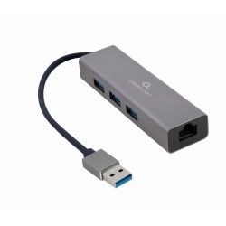 Adapter USB-AM to LAN GbE Hub 3xUSB 3.0 | PartsPC.pl