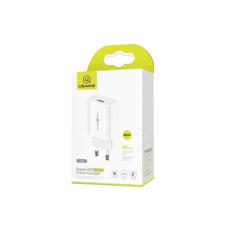 Ładowarka sieciowa T22 18W QC 3.0 kabel USB-C | PartsPC.pl