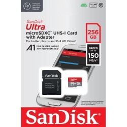Ultra microSDXC 256GB 150MB/s A1 + Adapter SD | PartsPC.pl