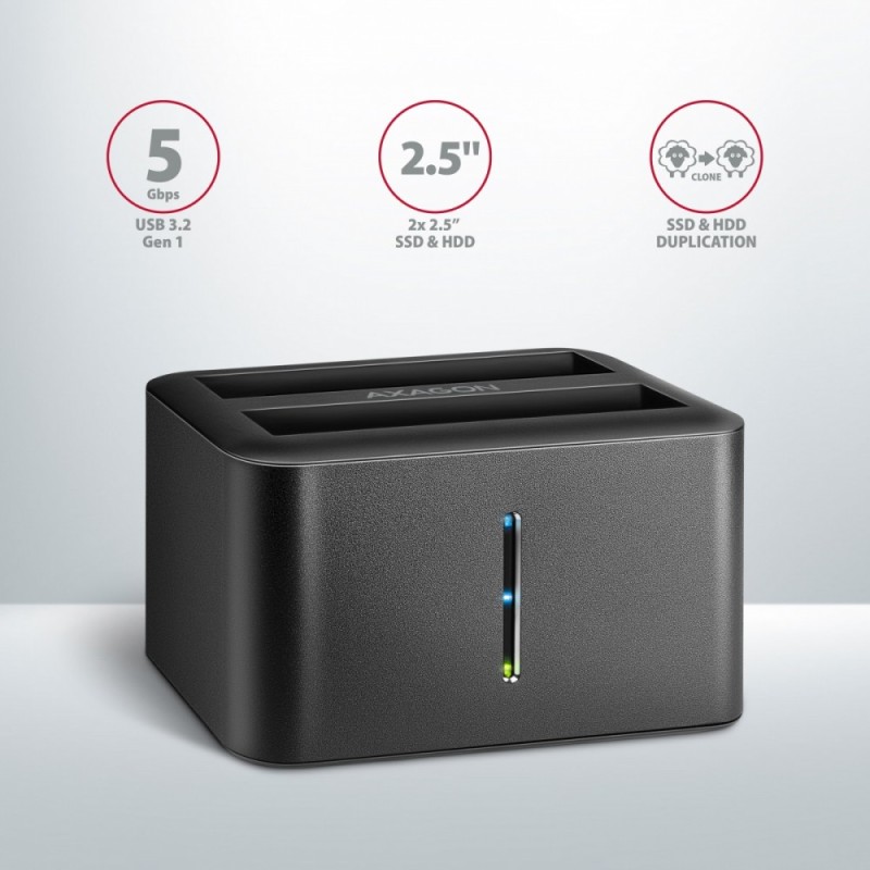 ADSA-D25 MINI stacja dokująca USB 3.2 Gen 1 - 2x SATA 6G 2.5… | PartsPC.pl