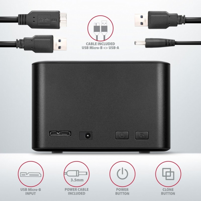 ADSA-D25 MINI stacja dokująca USB 3.2 Gen 1 - 2x SATA 6G 2.5… | PartsPC.pl