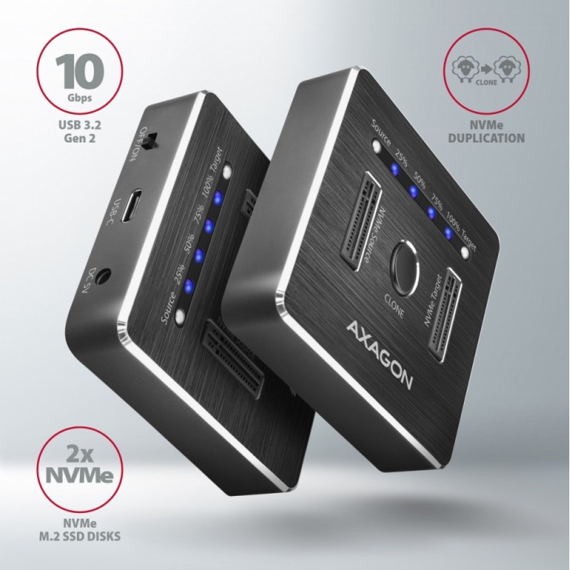 ADSA-M2C Stacja dokująca, USB-C 3.2 Gen 2 - 2x M.2 NVMe SSD … | PartsPC.pl