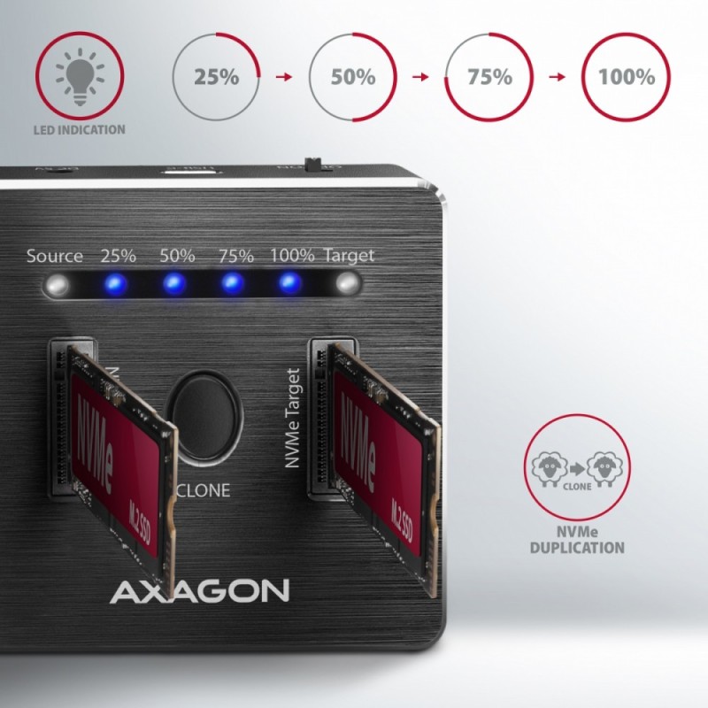 ADSA-M2C Stacja dokująca, USB-C 3.2 Gen 2 - 2x M.2 NVMe SSD … | PartsPC.pl