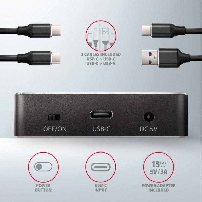 ADSA-M2C Stacja dokująca, USB-C 3.2 Gen 2 - 2x M.2 NVMe SSD … | PartsPC.pl
