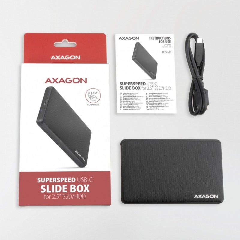 EE25-SLC Obudowa zewnętrzna plastikowa, bezśrubowa, USB-C 3.… | PartsPC.pl