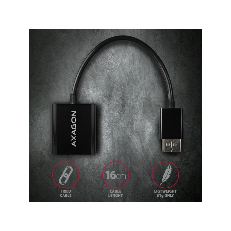 RVD-VGN Adapter DisplayPort -> VGA FullHD 1920x1200 | PartsPC.pl