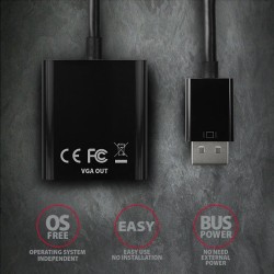 RVD-VGN Adapter DisplayPort -> VGA FullHD 1920x1200 | PartsPC.pl