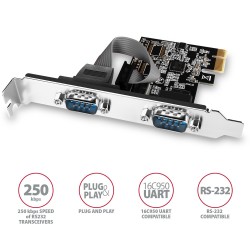 PCEA-S2N Kontroler PCIe 2x port szeregowy RS232 250 Kbps, w … | PartsPC.pl