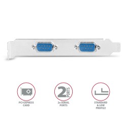 PCEA-S2N Kontroler PCIe 2x port szeregowy RS232 250 Kbps, w … | PartsPC.pl