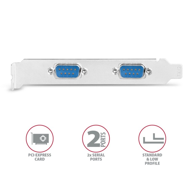 PCEA-S2N Kontroler PCIe 2x port szeregowy RS232 250 Kbps, w … | PartsPC.pl