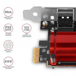 PCEE-GIX Karta sieciowa PCIe 1x Gigabit Ethernet port (RJ-45… | PartsPC.pl