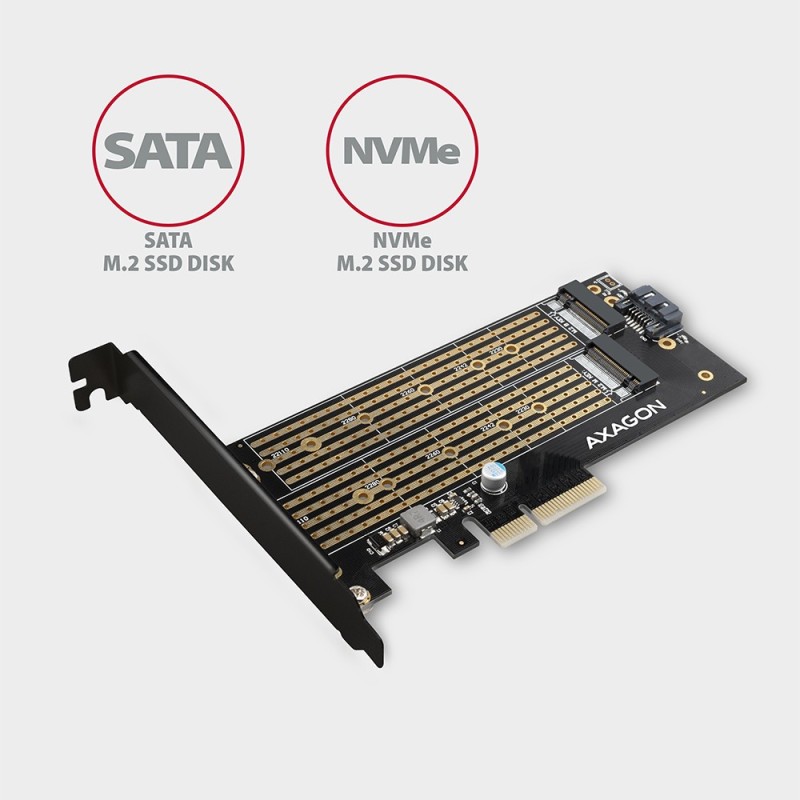 PCEM2-D Adapter wewnętrzny PCIe x4, 1x M.2 NVMe M-key + 1x S… | PartsPC.pl