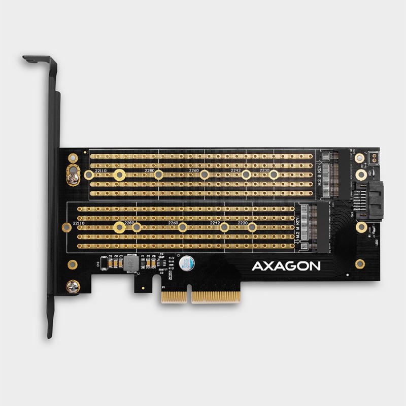 PCEM2-D Adapter wewnętrzny PCIe x4, 1x M.2 NVMe M-key + 1x S… | PartsPC.pl