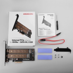PCEM2-D Adapter wewnętrzny PCIe x4, 1x M.2 NVMe M-key + 1x S… | PartsPC.pl