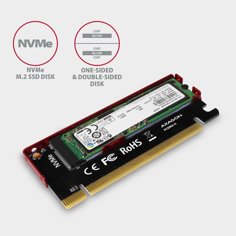 PCEM2-S Adapter wewnętrzny PCIe x16, 1x M.2 NVMe M-key slot … | PartsPC.pl