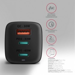 ACU-DPQ65 Ładowarka sieciowa, GaN 65W, 3x port (USB-A + dual… | PartsPC.pl