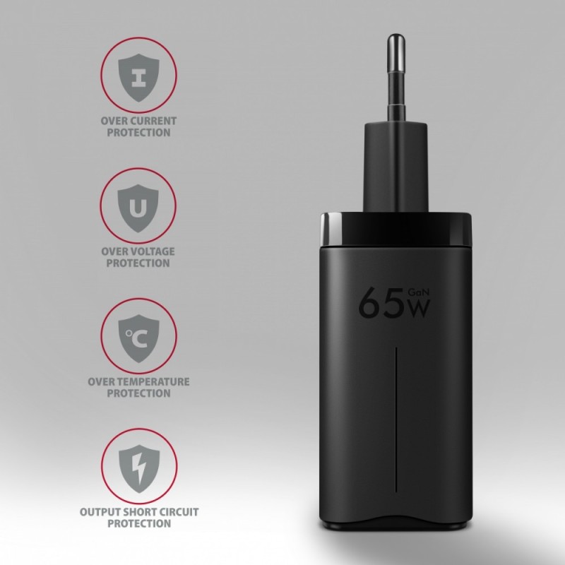 ACU-DPQ65 Ładowarka sieciowa, GaN 65W, 3x port (USB-A + dual… | PartsPC.pl