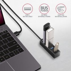 HUE-M1AL Hub 4-portowy Mini metalowy USB 3.2 Gen 1, 1.2m USB… | PartsPC.pl