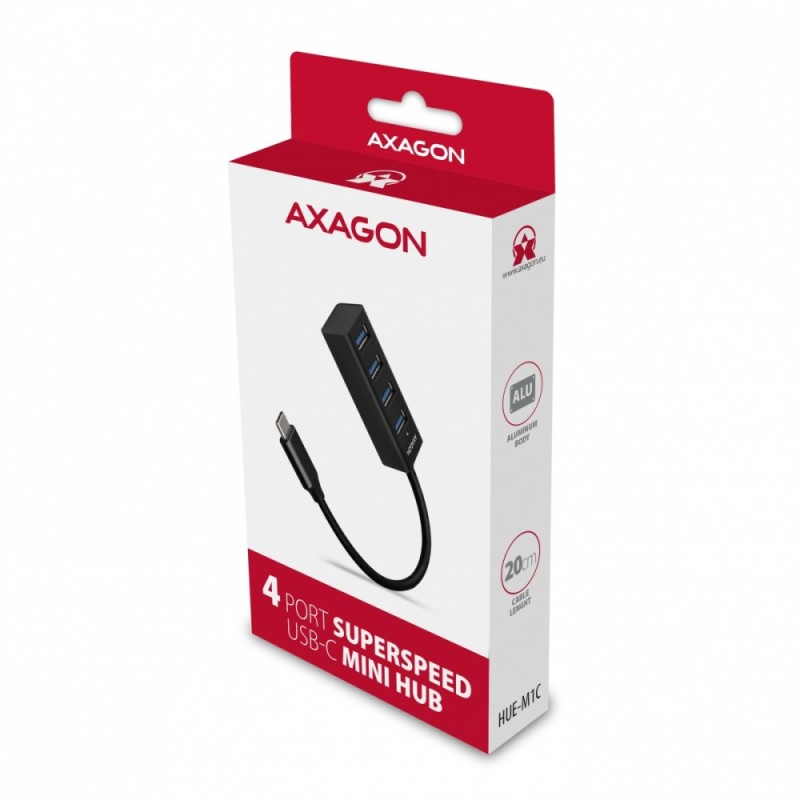 HUE-M1C Hub 4-portowy Mini metalowy USB 3.2 Gen 1, 20cm USB-… | PartsPC.pl