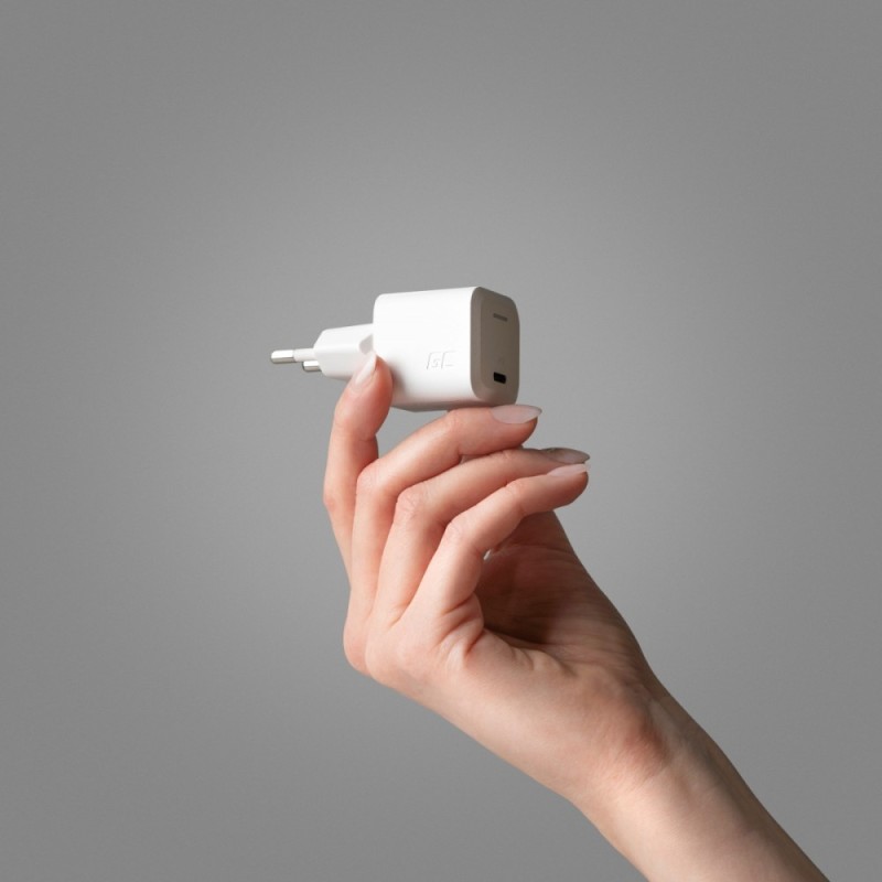 Ładowarka GC PowerGaN 33W PD 3.0 QC 3.0 USB-C biała | PartsPC.pl