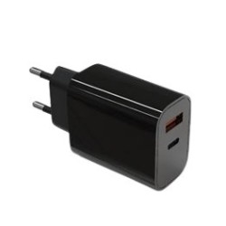 Ładowarka sieciowa 2x3A USB C + USB A Power Delivery czarna | PartsPC.pl