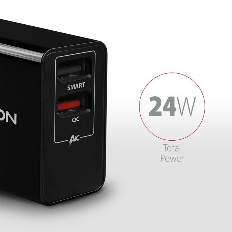 ACU-QS24 Ładowarka sieciowa QC 24W, 2x port USB--A, QC3.0/AF… | PartsPC.pl