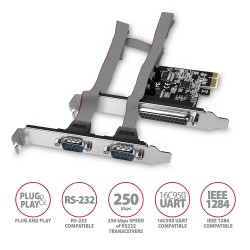 PCEA-PSN Kontroler PCIe 1x port równoległy LPT + 2x port sze… | PartsPC.pl