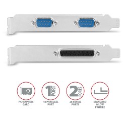 PCEA-PSN Kontroler PCIe 1x port równoległy LPT + 2x port sze… | PartsPC.pl