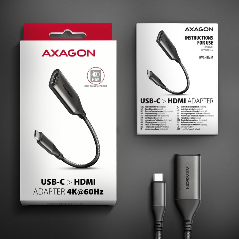 RVC-HI2M Adapter aktywny USB-C -> HDMI 2.0 4K/60Hz Aluminum,… | PartsPC.pl