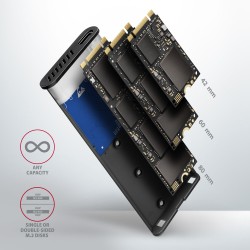 EEM2-SB2 Obudowa zewnętrzna aluminiowa bezśrubowa USB-C 3.2 … | PartsPC.pl