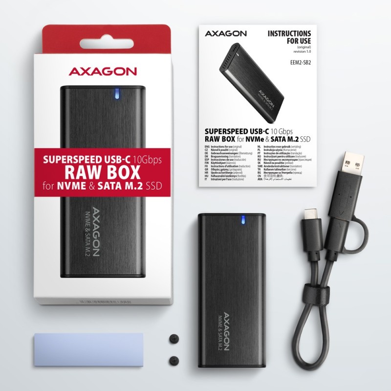 EEM2-SB2 Obudowa zewnętrzna aluminiowa bezśrubowa USB-C 3.2 … | PartsPC.pl