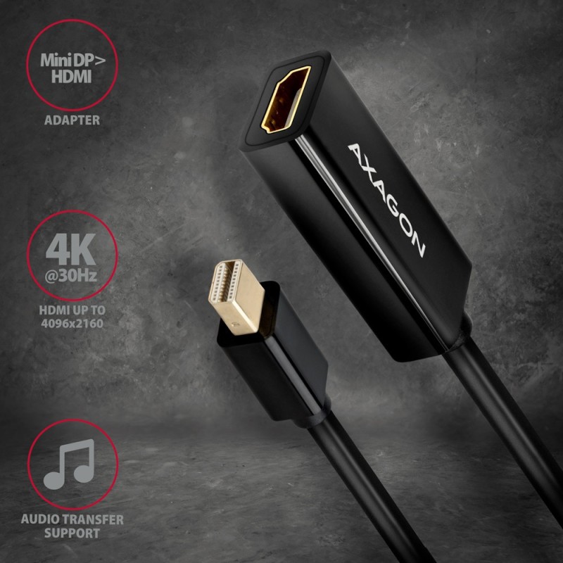 RVDM-HI14N Adapter aktywny Mini DP > HDMI 1.4, 4K/30Hz | PartsPC.pl