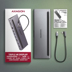 HMC-4KX3 Wieloportowy hub USB 11in1, 5Gbps, 3x USB-A, 2x HDM… | PartsPC.pl