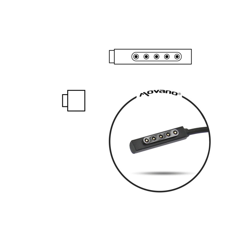 Zasilacz Movano 12v 3.6a (multipin, 5 pinów) 43W do Tablet M… | PartsPC.pl