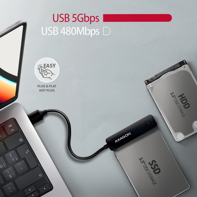 ADSA-FP2A Adapter USB-A 5Gbps SATA 6G 2.5" HDD/SSD FASTPort2 | PartsPC.pl