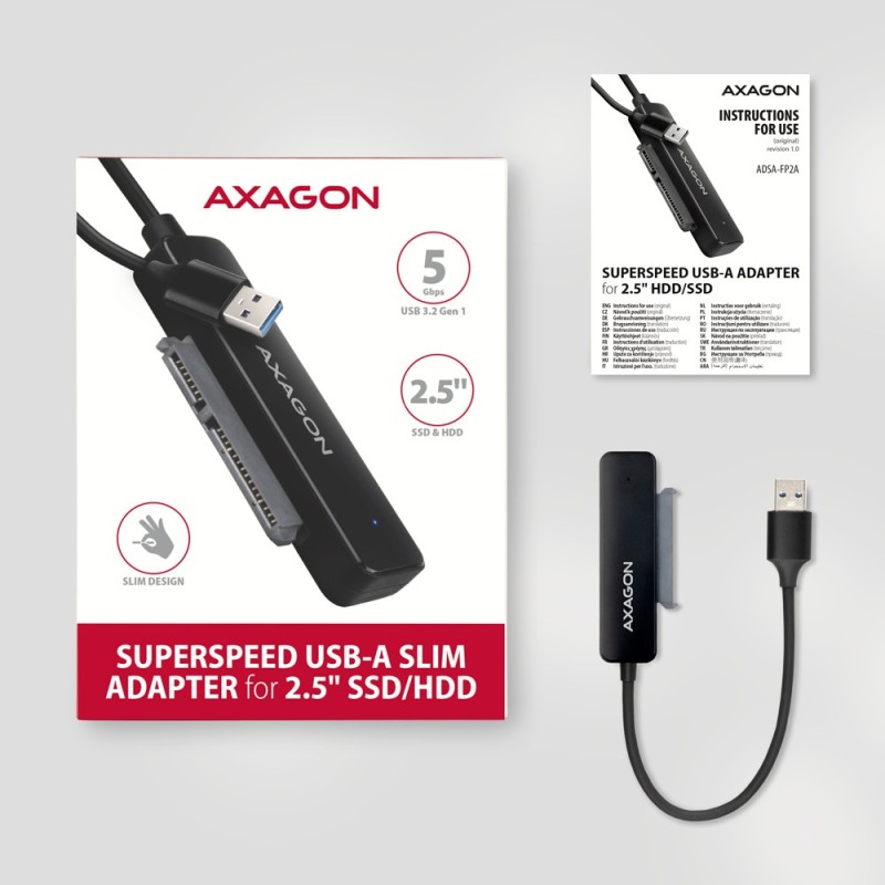 ADSA-FP2A Adapter USB-A 5Gbps SATA 6G 2.5" HDD/SSD FASTPort2 | PartsPC.pl