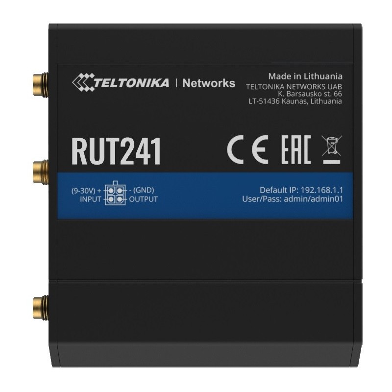 Router LTE RUT241 (Cat 4), 4G, WiFi, Ethernet | PartsPC.pl