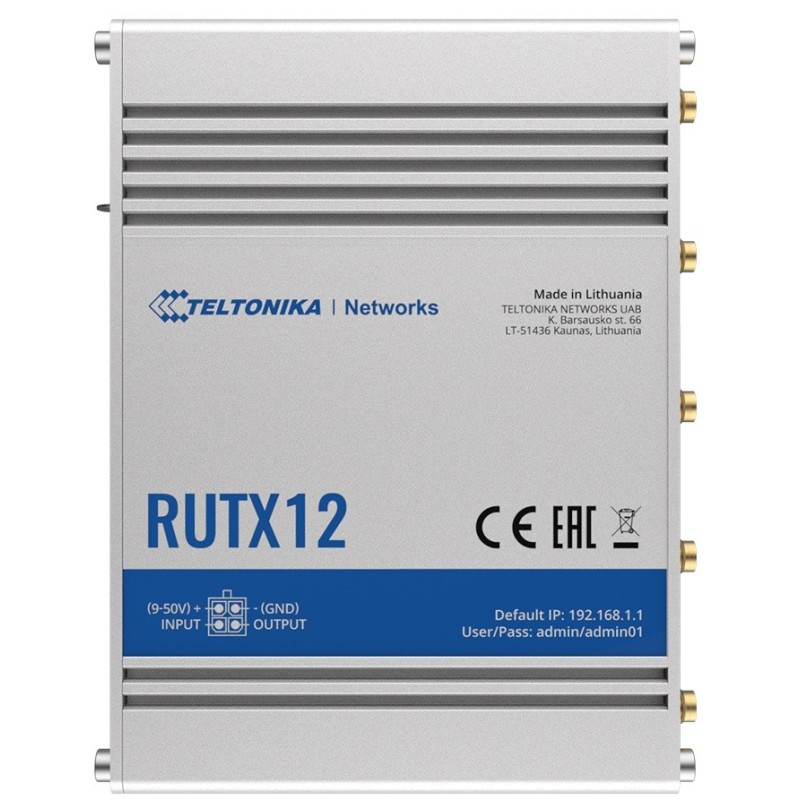 Router LTE RUTX12 (Cat 6), WiFi, BLE,  GNSS, Ethernet | PartsPC.pl