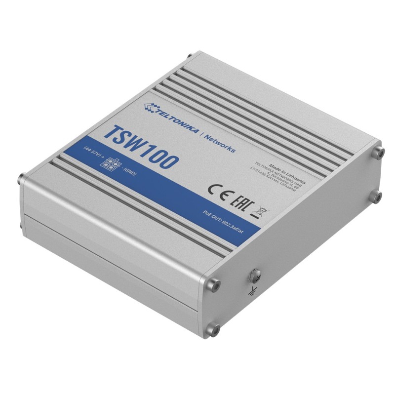 Przełącznik przemysłowy TSW100 4xPoE+, 5xGigabit | PartsPC.pl