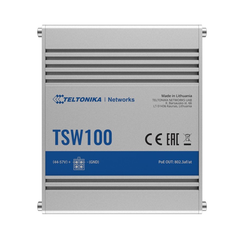 Przełącznik przemysłowy TSW100 4xPoE+, 5xGigabit | PartsPC.pl