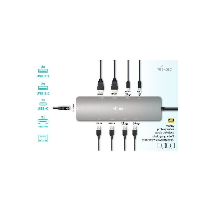Stacja dokująca USB-C Metal Nano 2x HDMI Display + Power Del… | PartsPC.pl