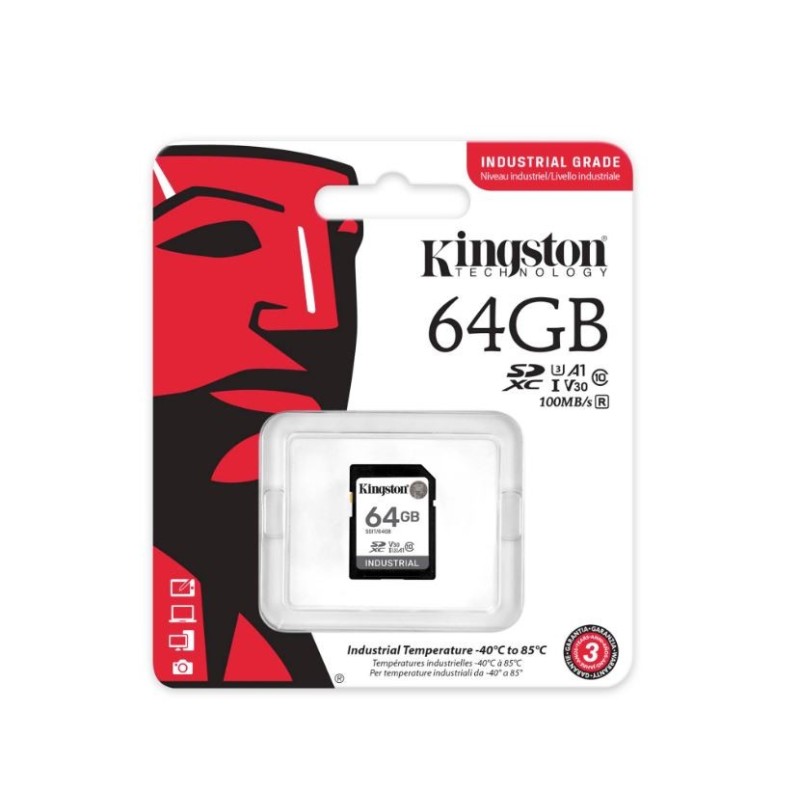 Karta microSD 64GB CL10 UHS-I Industrial | PartsPC.pl