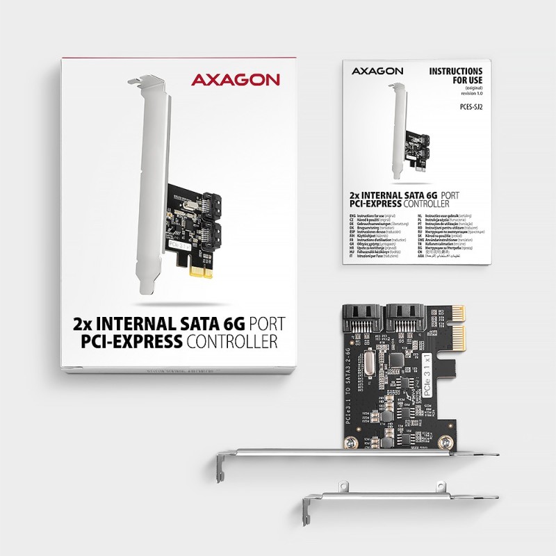 PCES-SJ2 Kontroler PCIe 2x wewnętrzny port SATA 6G, chipset … | PartsPC.pl